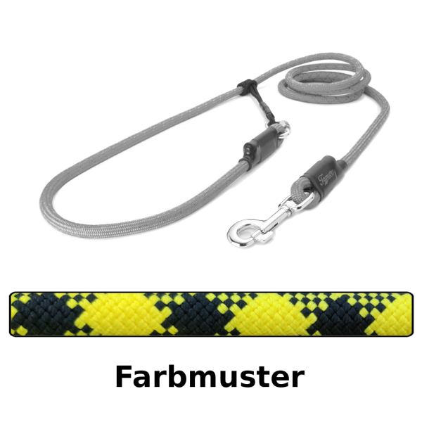 easy-long Hundeleine Ø11mm - 3,5m - gelb und schwarze Kreuze